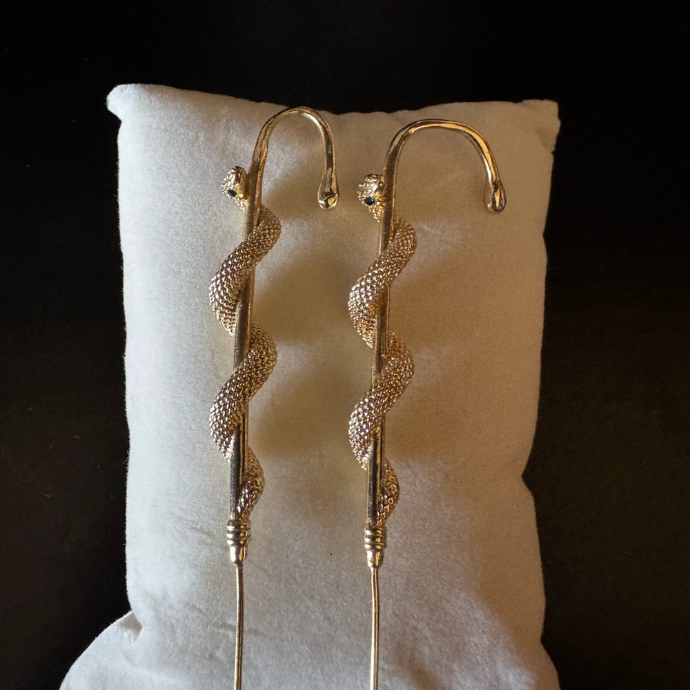 Elegant Gold Snake Earrings